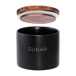 Банка керамическая для хранения сахара, 400 мл, черная