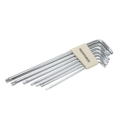 Набор ключей TORX Г-образных экстра длинных с отверстием 7пр.(Т10Н,Т15Н,Т20Н,Т25Н,Т27Н,Т30Н,Т40Н) в пластиковом держателе RockForce##Rock FORCE RF-5071TXL