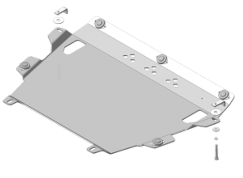 Защита картера Двигателя, КПП. 5 мм, Алюминий. для Lexus NX 200 2014-2021 MOTODOR.35012