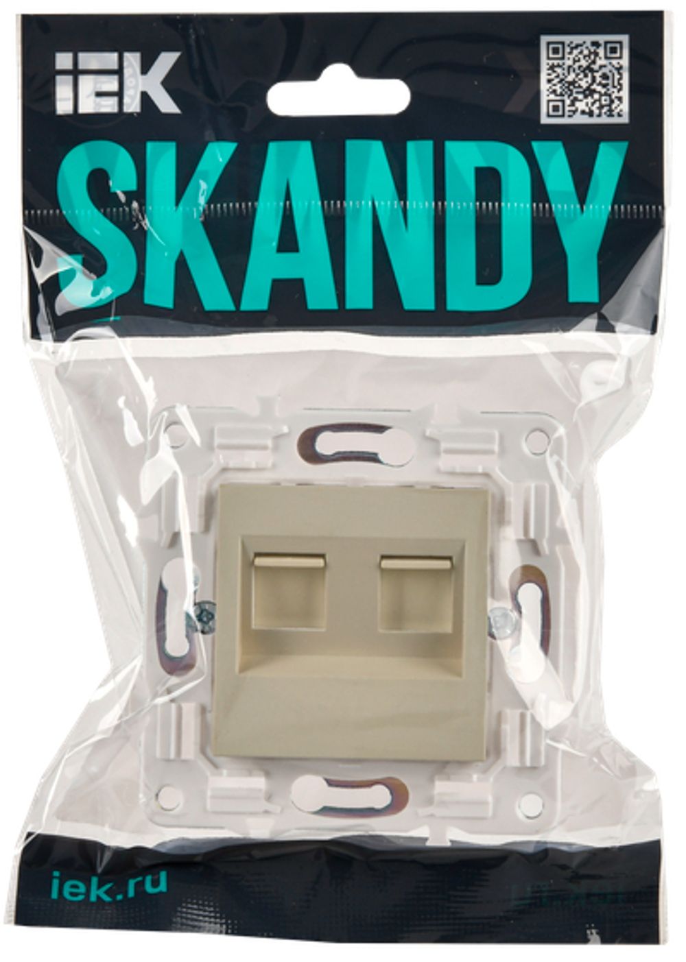 SKANDY Розетка компьютерная двойная RJ45 кат.6 SK-K04B бежевый IEK
