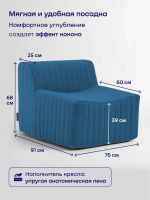 Бескаркасное кресло БайСофт (синий)