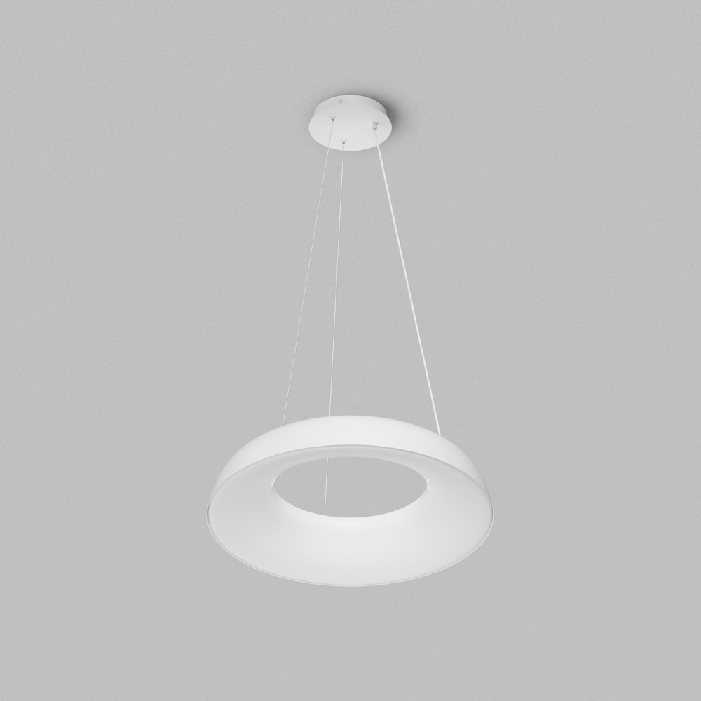 Cветильник подвесной TORION, 70Вт LED, ?630x1500 мм, 3000–6000K, алюминий, акрил, белый