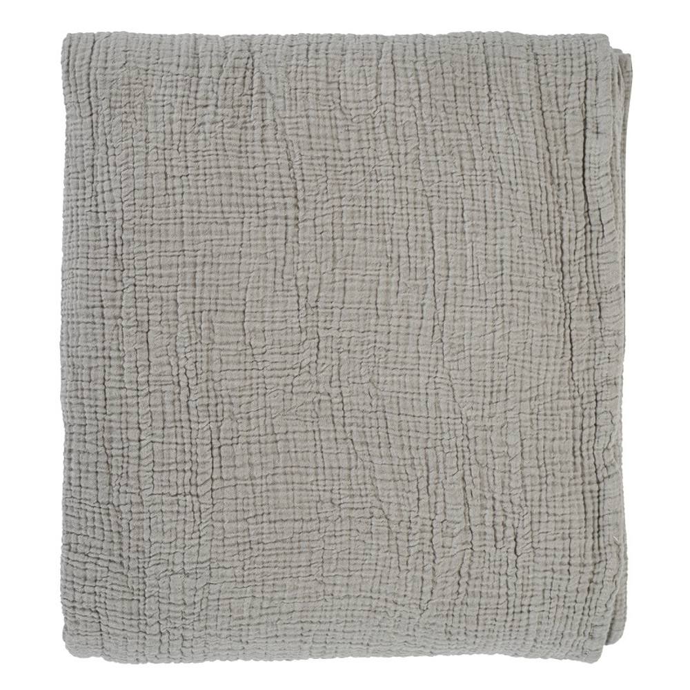 Покрывало из жатого хлопка серого цвета  из коллекции essential, 230х250 см