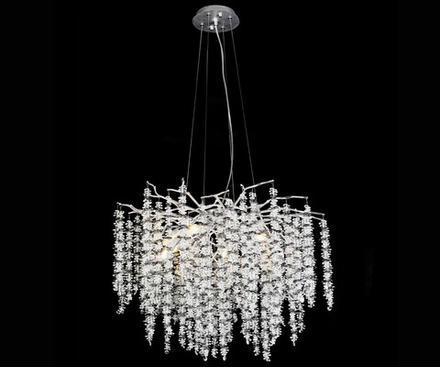 Люстра Шанти серебро d80 h200 G9 10*7W (led лампы 7W (4000K) в комплекте)