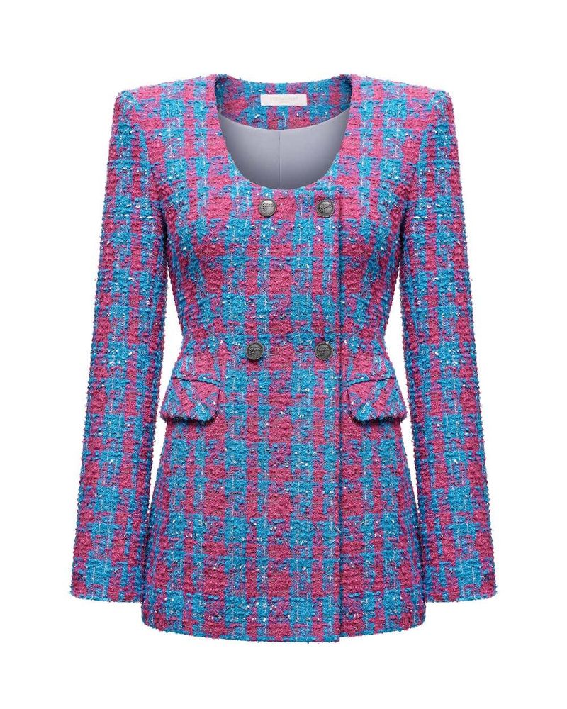 Жакет приталенный из крепа, черный