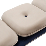 Банкетка pea, велюр, бежевая/темно-синяя