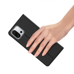 Чехол книжка из PU кожи черного цвета от Dux Ducis для смартфона OnePlus 13T и 13S, серия Skin Pro Series Case
