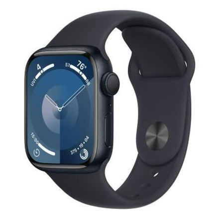 Apple Watch Series 9, 45 мм корпус из алюминия цвета «Midnight», силиконовый спортивный ремешок «Midnight»