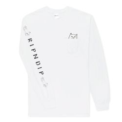 Лонгслив Ripndip SP24 Lord Nermal Pocket L/S White