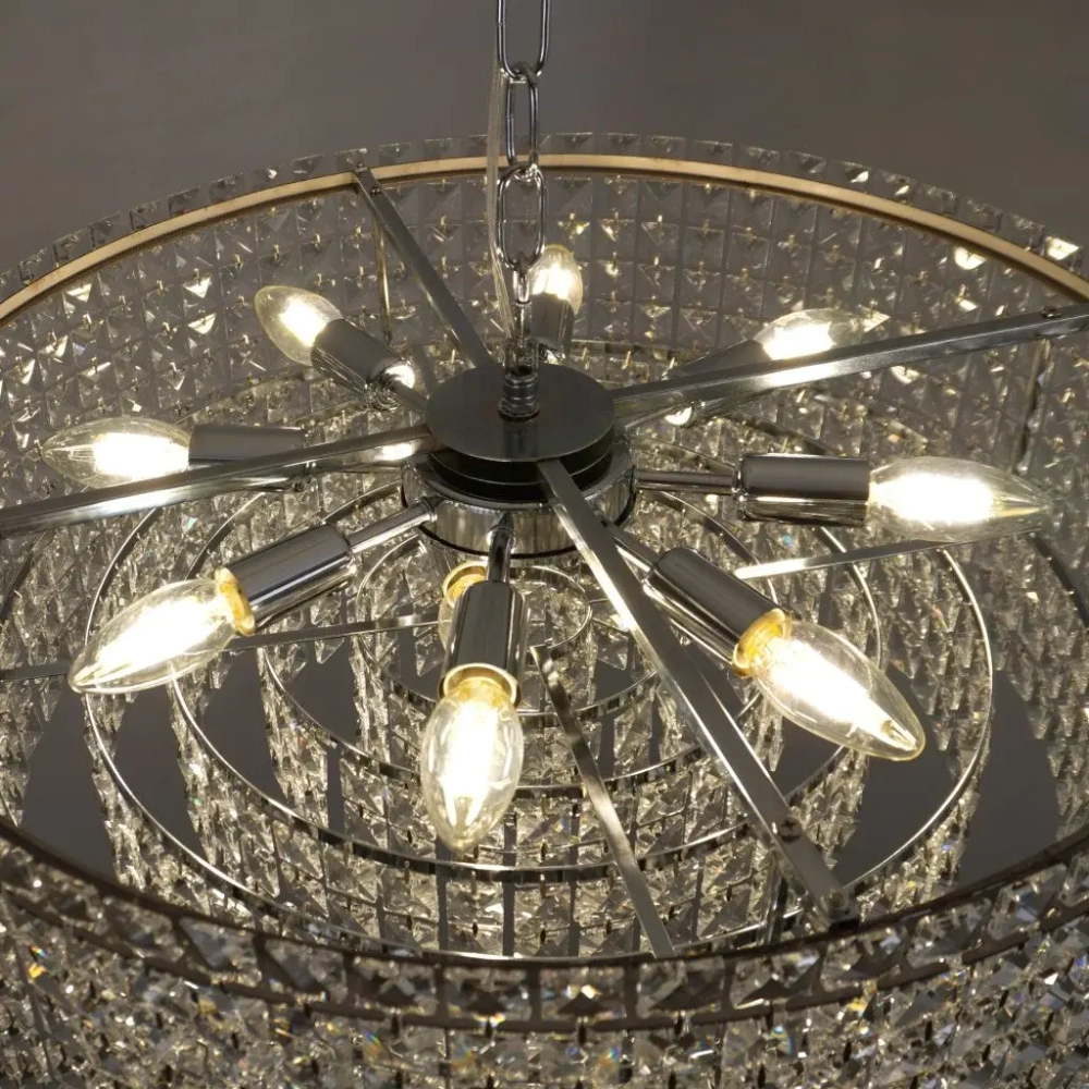 Люстра DIONA 10хЕ14-600х810-CHROME/CRYSTAL-220-IP20