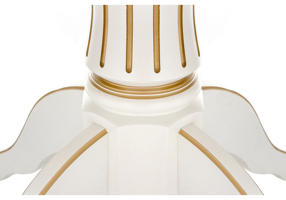 Стол деревянный Woodville Павия молочный, золото патина