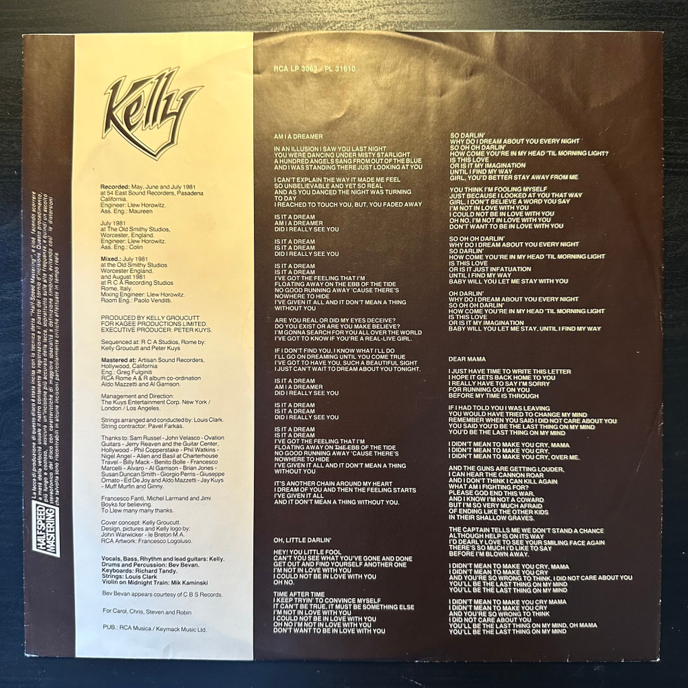 Kelly Groucutt - Kelly (Германия 1982г.)