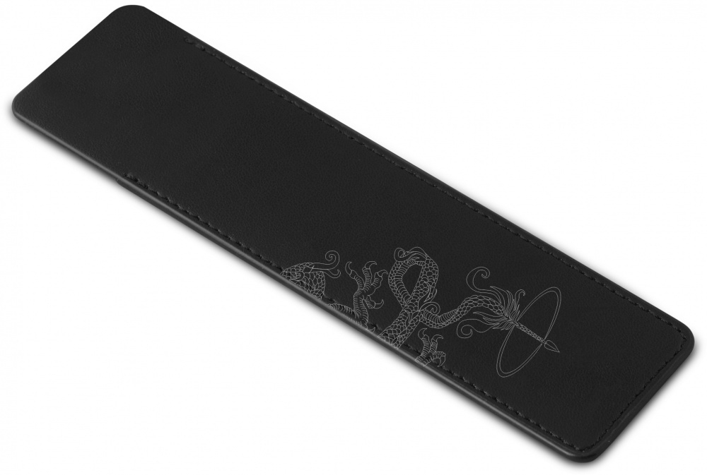 Чехол Parker Dragon Special Edition из натуральной кожи, цвет матово-черный с серебряным тиснением