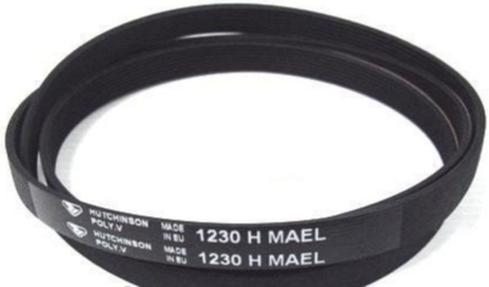 Ремень 1230 H8 PHE Hutchinson для стиральной машины Candy (Канди) 1165мм черный, белая надпись, BLH318UN