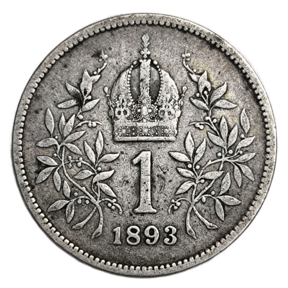 Монета 1 крона 1893 год (монета для Венгрии) Австро-Венгрия