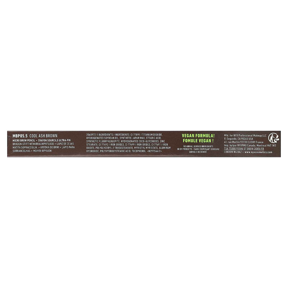 NYX Professional Makeup, Micro Brow Pencil, пепельно-коричневый 05,5, 0,09 г (0,003 унции)