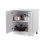 Кухонный модуль напольный 80 см Венесуэла 2 двери, массив сосны, белый воск