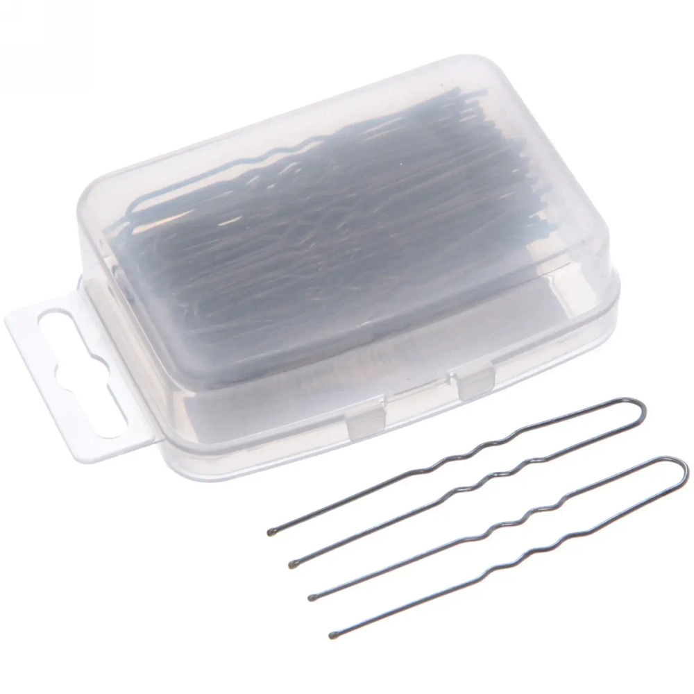 Шпильки для волос 50шт «Teatr», цвет серебро, 6см, упак. 7,3*5,5см