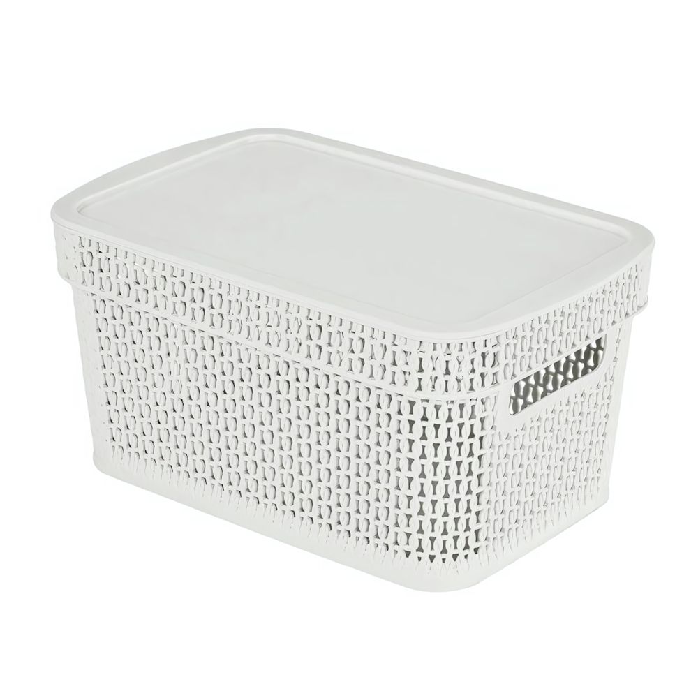 Корзина для хранения Keeplex Ajur с крышкой 5л 28,1х18,5х13,9см белое облако