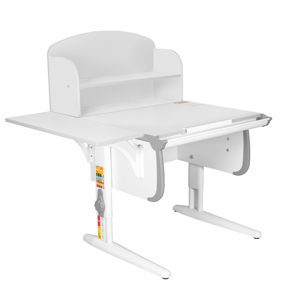 Растущая парта Дэми СУТ 24 с задней закрытой полкой СУТ.34.360 и боковой полкой СУТ.24.230 (1020×880 мм)