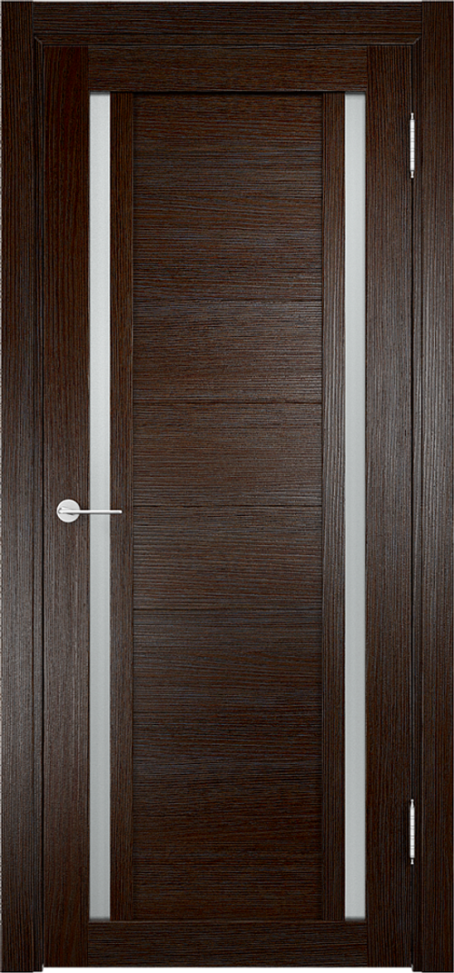 Межкомнатная дверь Берлин 06 ДО (Лакобель) / Цвет Дуб темный / Остекление "Сатинато" / Двери Верда