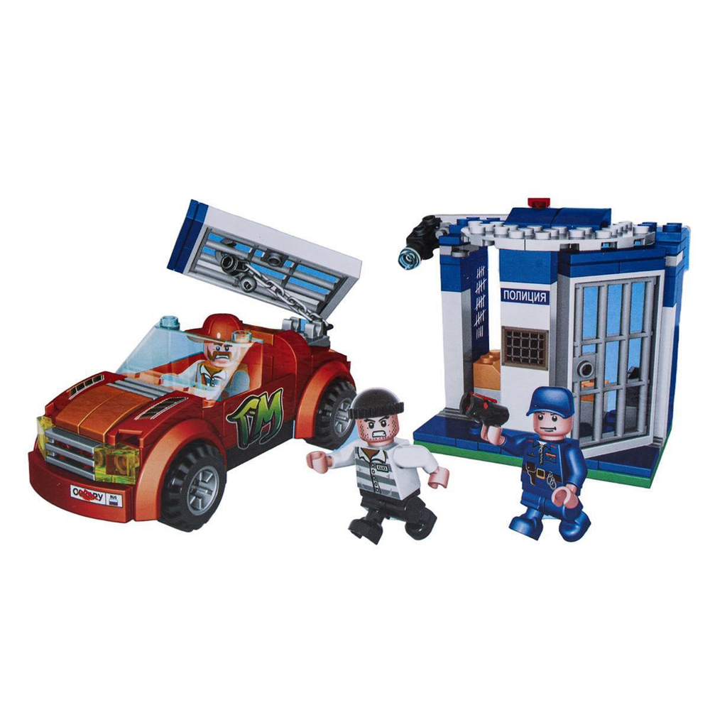 Конструктор пластмассовый 150эл. Полиция "Побег из тюрьмы" 3169-KK (Город мастеров)