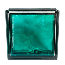 Купить Стеклоблок морская волна черный бриллиант Vitrablok  19х19x8