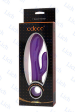 Фиолетовый вибромассажер для точки G с клиторальным стимулятором, 18 см