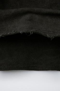 ZARA ФУТБОЛКА С ЭФФЕКТОМ ПОТЕРТОСТИ И КАПЮШОНОМ, АНТРАЦИТОВО-СЕРЫЙ