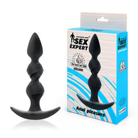 Черная витая пробка-елочка 16см с ограничителем Bior Toys Sex Expert SEM-55154