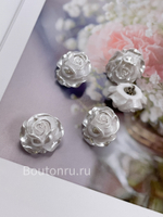 Пуговицы белые перламутровые "Роза"
