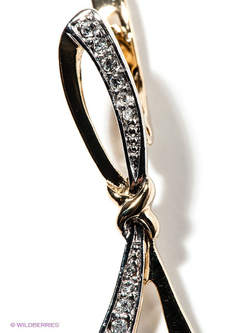 "Пуассон"  серьги в золотом покрытии из коллекции "Фаворитка" от Jenavi  с английским замком