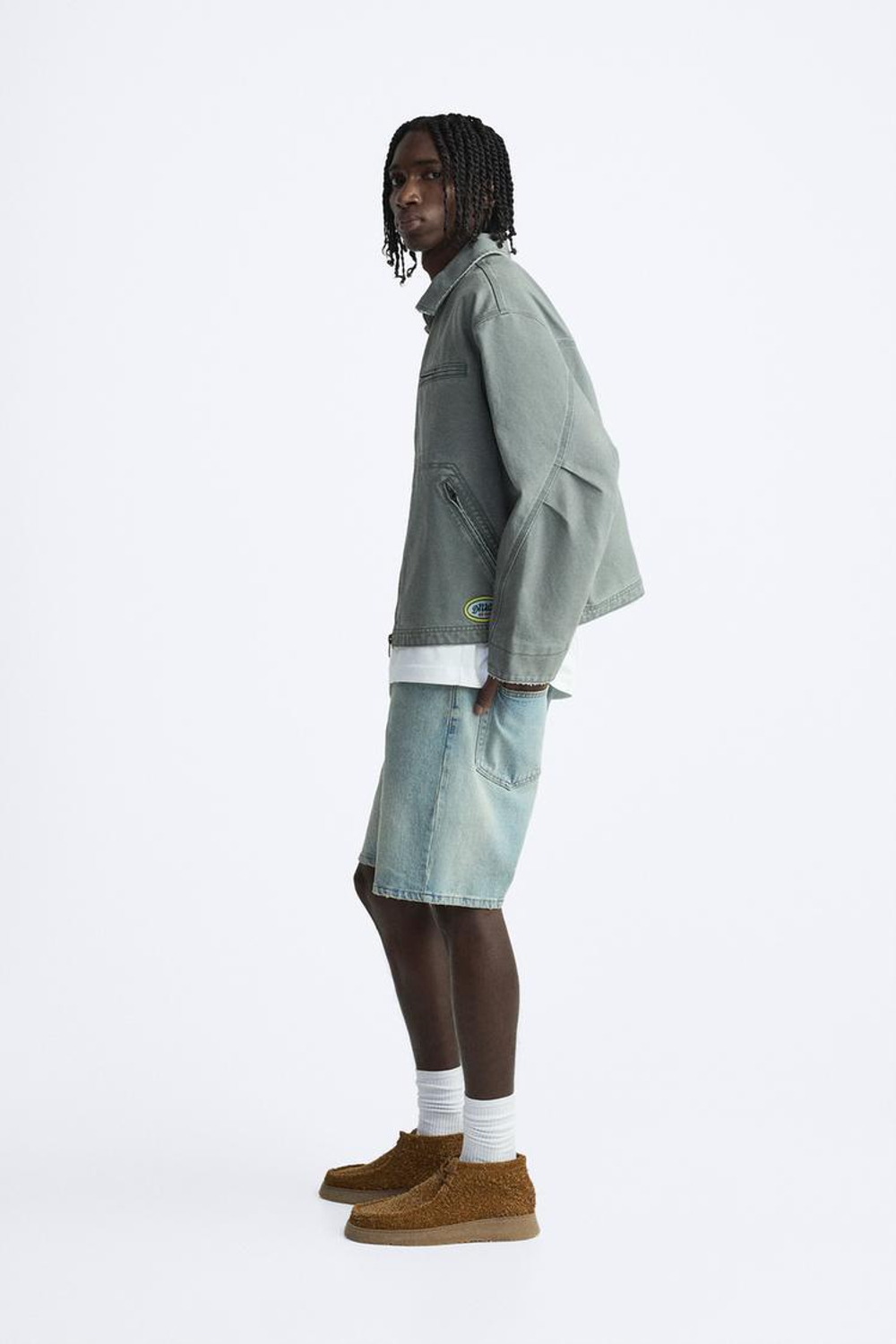 ZARA БАЗОВЫЕ ДЖИНСОВЫЕ ШОРТЫ, ВЫЦВЕТШИЙ СИНИЙ