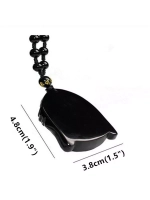 Подвеска Талисман Голова Будды, Счастье и успех, Обсидиан