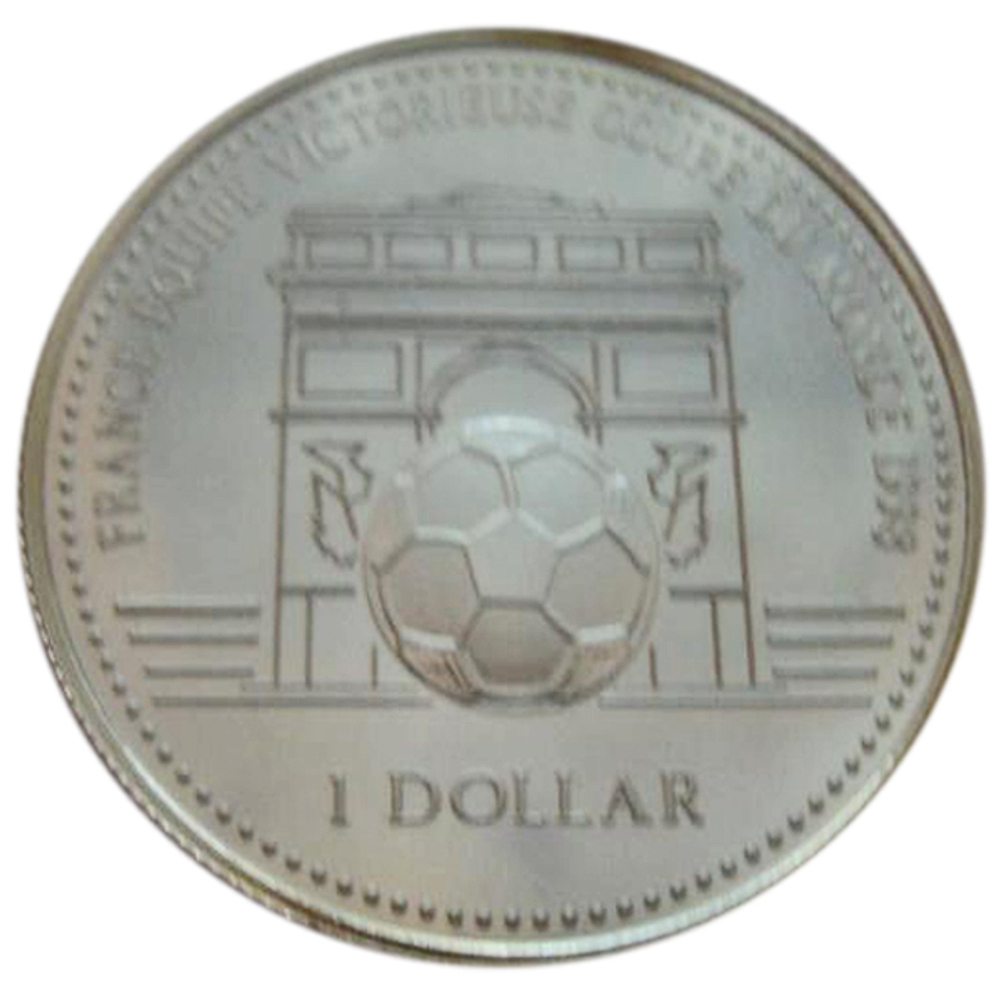 1 доллар. Чемпионат мира по футболу Франция 1998. О-ва Кука. 1998 г. Серебро