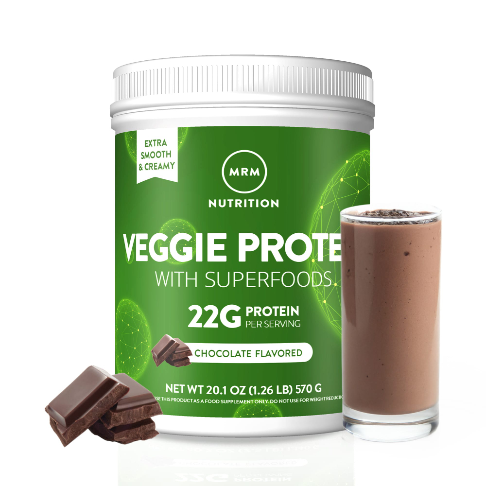 MRM Nutrition, растительный протеин с суперфудами, со вкусом шоколада, 570 г (1,26 фунта)
