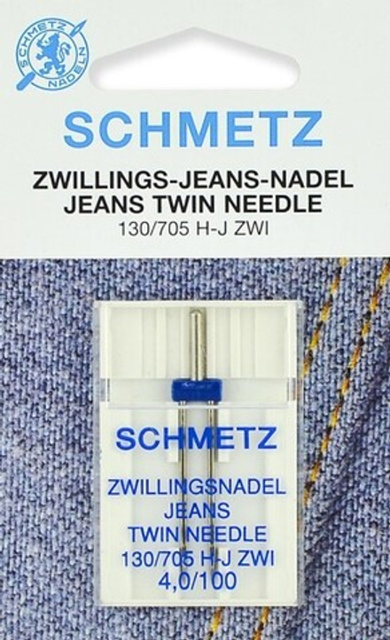Иглы для джинсы двойные Schmetz 130/705H-J ZWI № 100/4.0, 1 шт.