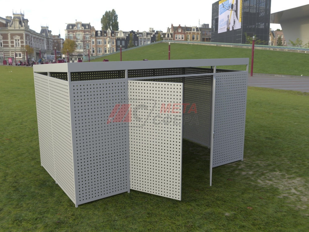 Площадка для сбора мусора Перфо на 3 бака