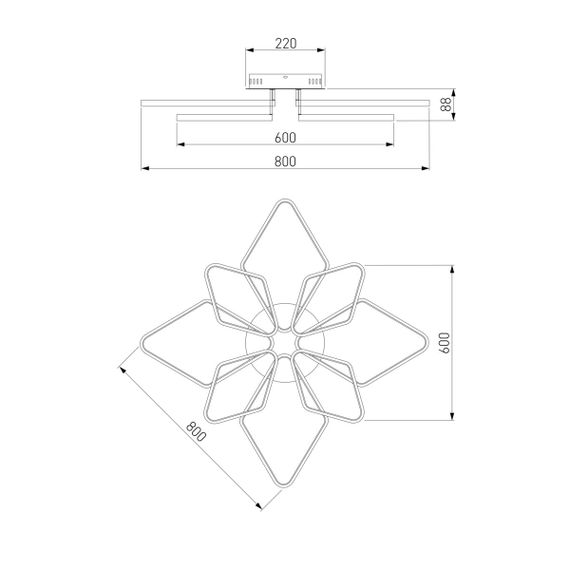 Потолочная светодиодная люстра Eurosvet Kalifea 90081/8 хром