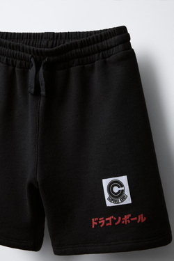 ZARA ШОРТЫ - БЕРМУДЫ С ПРИНТОМ DRAGON BALL ©, ТЕМНЫЙ АНТРАЦИТ