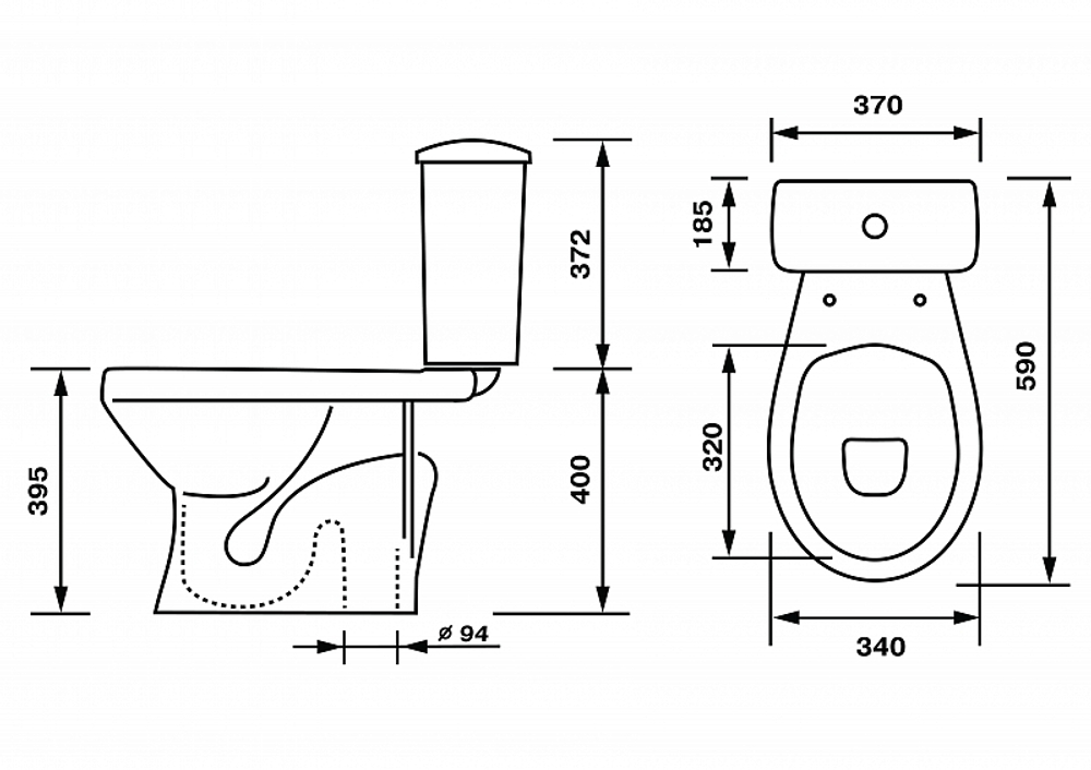 Унитаз-компакт "Суперкомпакт" белый (вып. В ПОЛ, нижн, сид, арм) (Ст.Оскол)