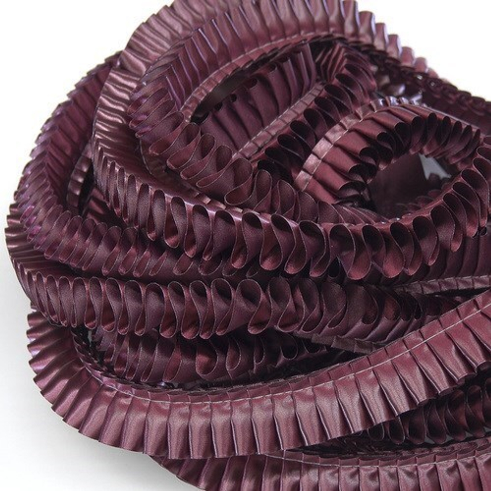 Лента плиссированная для наградных розеток. Цвет Бордо. Код цвета 6А.