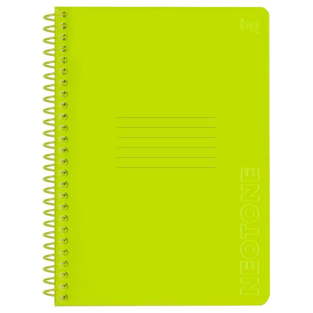 Тетрадь 48л. А5, клетка на пластиковом гребне, пластиковая обложка &quot;Neon. Yellow&quot; (BG)