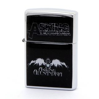 Зажигалка сувенирная Asking Alexandria  лого на черном (227)