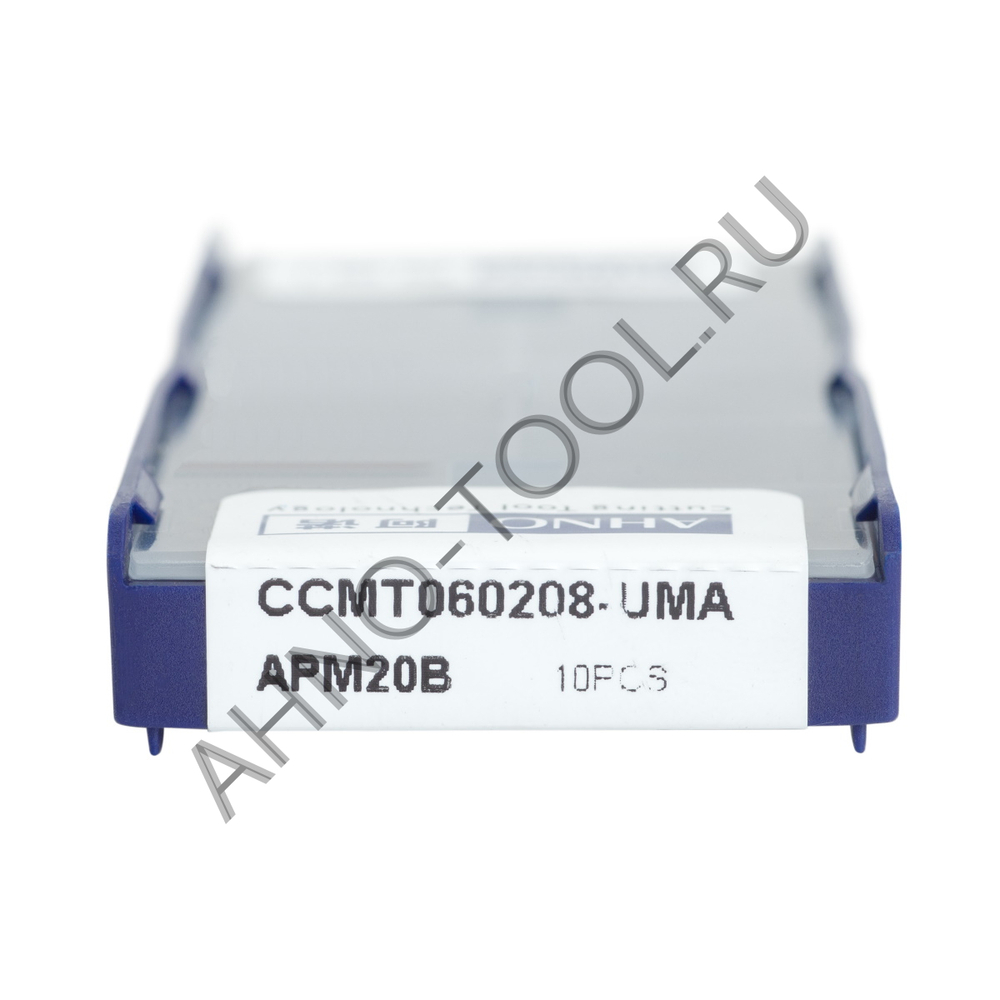 Пластина твердосплавная ISO CCMT060208-UMA APM20B AHNO по жаропроч. и нерж.стали, получистовая