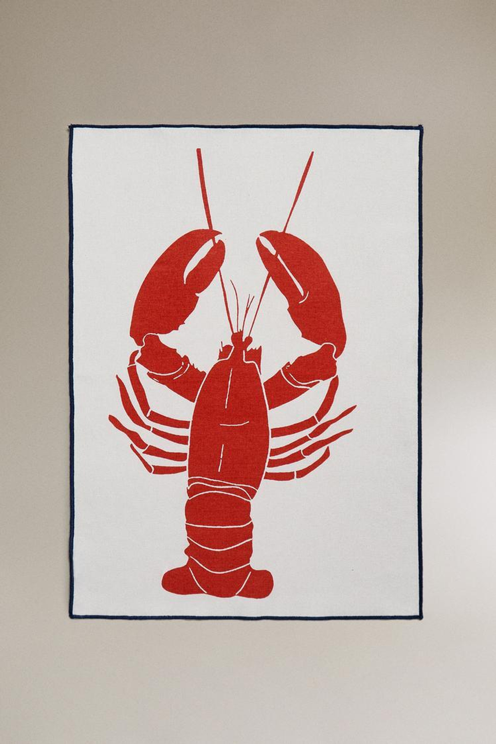 ZARA HOME ПОЛОТЕНЦЕ С РИСУНКОМ ОМАРА 2ШТ, СИНИЙ/БЕЛЫЙ