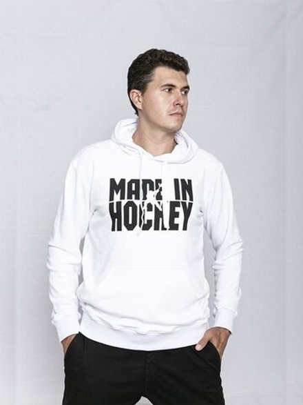 Худи мужское белое "хоккей"
