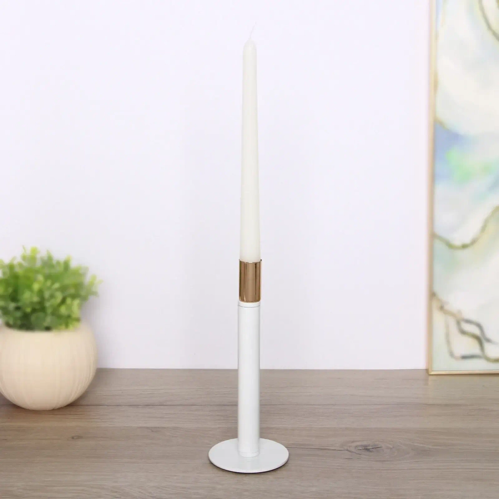 Подсвечник «GLOSS» 8*20 см, Белый/золото