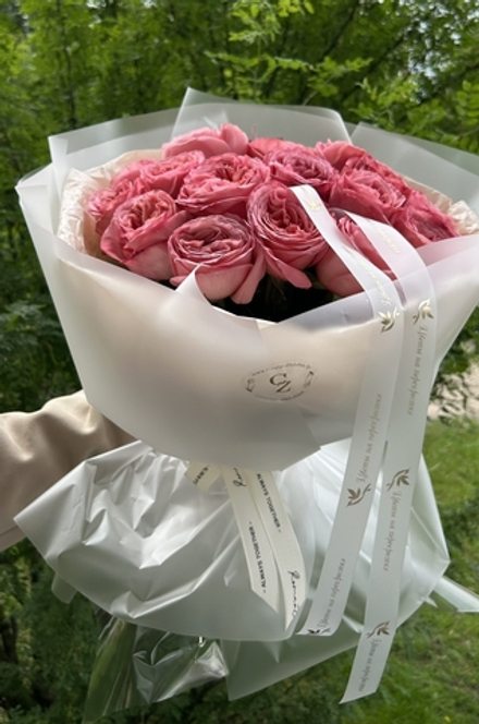 Букет из 15 пионовидных роз Pink X-pression