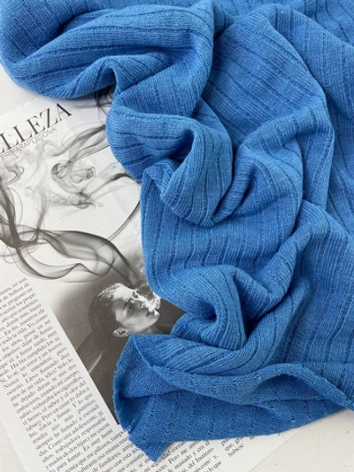 ГОЛУБОЙ - Льняной трикотаж (КРВ458 Олеся)